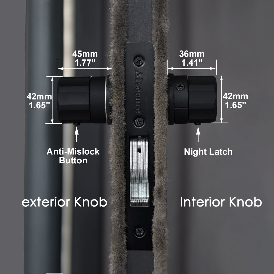 A5 Twist-to-Lock Storefront Door Lock Keyless with an Inaccessible Bypass Tool Open  with an Anti-Mislock Button,Black,Deadbolt,Backset 1.1/8"