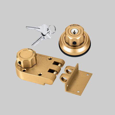 EASILOK E9 Jimmy Proof Deadbolt Lock Twist-to-Lock Keyless with Anti-Mislock Button & Unpickable Night Latch, Single Cylinder deadbolt Prohibits Forced Entry