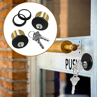 AIsecure Commercial Door Lock Mortise Cylinder with 2 Keys for SC Keyway Brass Finish